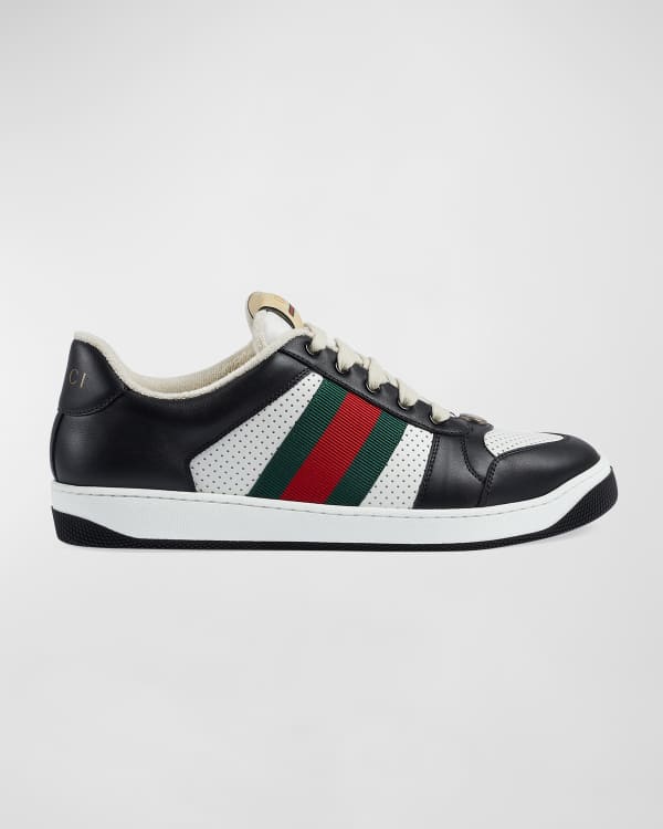 Gucci New Ace Men's Snake Sneakers, White