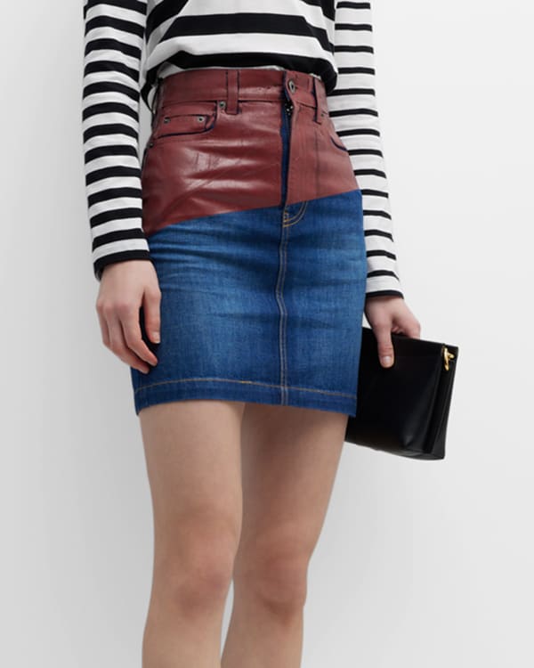 synonymordbog Fiasko forår Isabel Marant Caly Denim Zipper Mini Skirt | Neiman Marcus