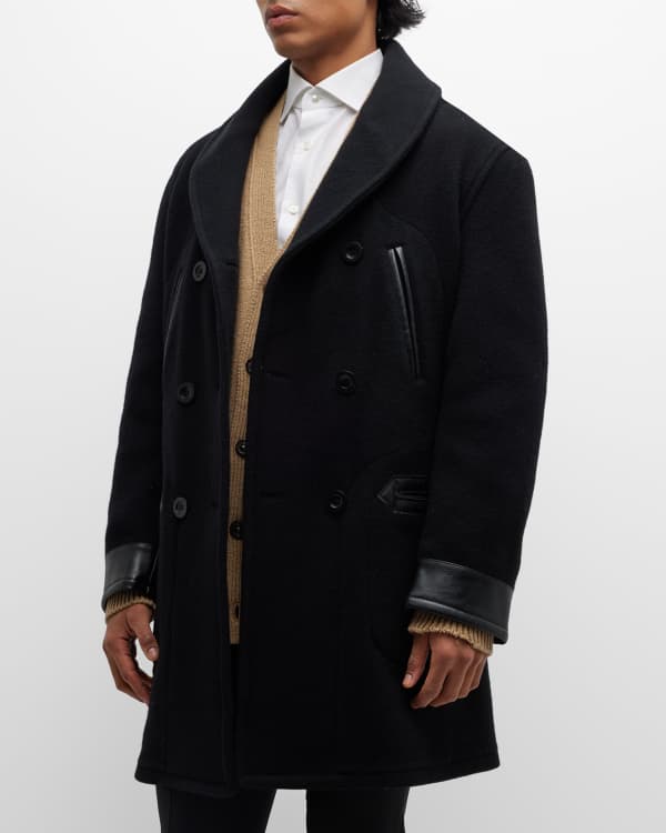 Canali Men's DoubleBreasted Peacoat Neiman Marcus