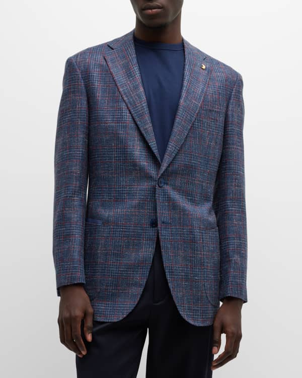 Emporio Armani Men's Textured Plaid Sport Coat | Neiman Marcus