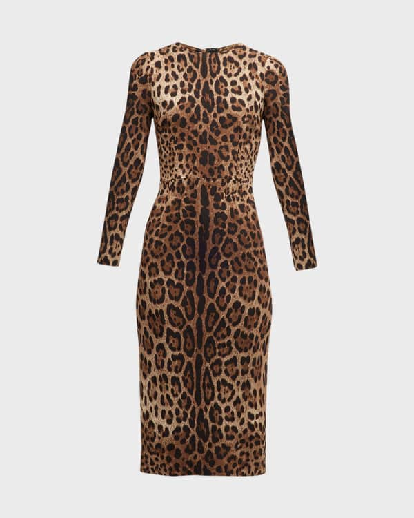 Galvan Diana Leopard-Print Busier Dress | Neiman Marcus