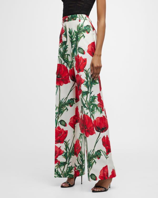 Pantalon Sequin Floral Silvia Tcherassi – Rose – Taille S – 34 Pouces D'entrejambe – Neuf Avec étiquettes