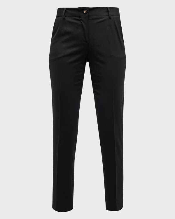 パンツ KHAITE Women Straight Pants 31564115 200 BLACK Marine wide-leg pants in black - Khaite | Mytheresa