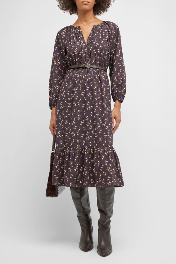 Masai Nanotti Floral-Print Seersucker Midi Dress - BCI Cotton | Neiman ...