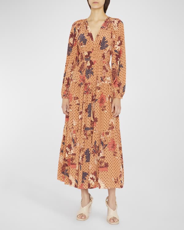 Ulla Johnson Angelica Long Sleeve Printed Knit Maxi Dress | Neiman Marcus