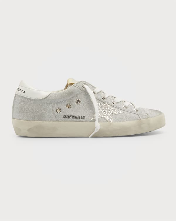Superstar sneakers with mesh and glitter insert cheap