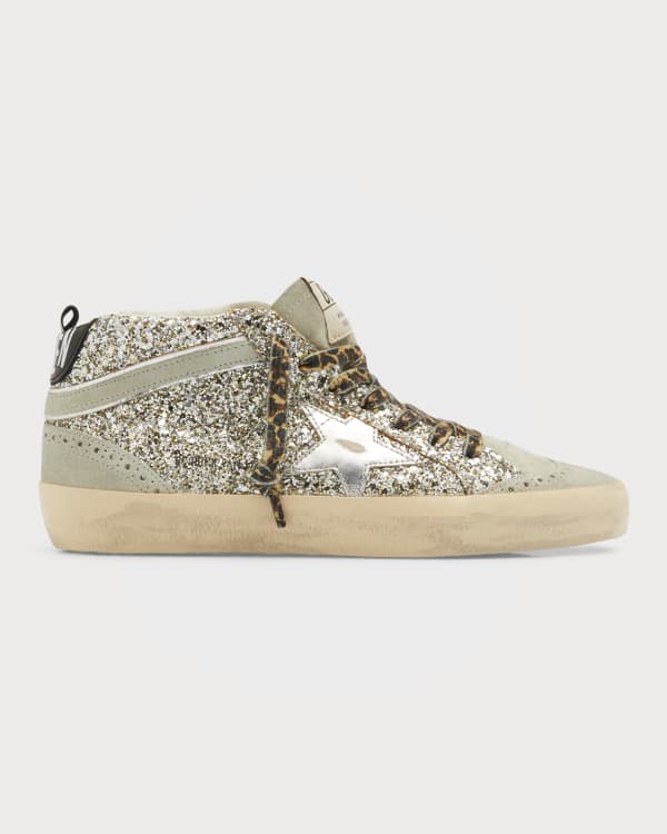 Golden Goose Midstar Pearly Glitter Wing-Tip Sneakers | Neiman Marcus