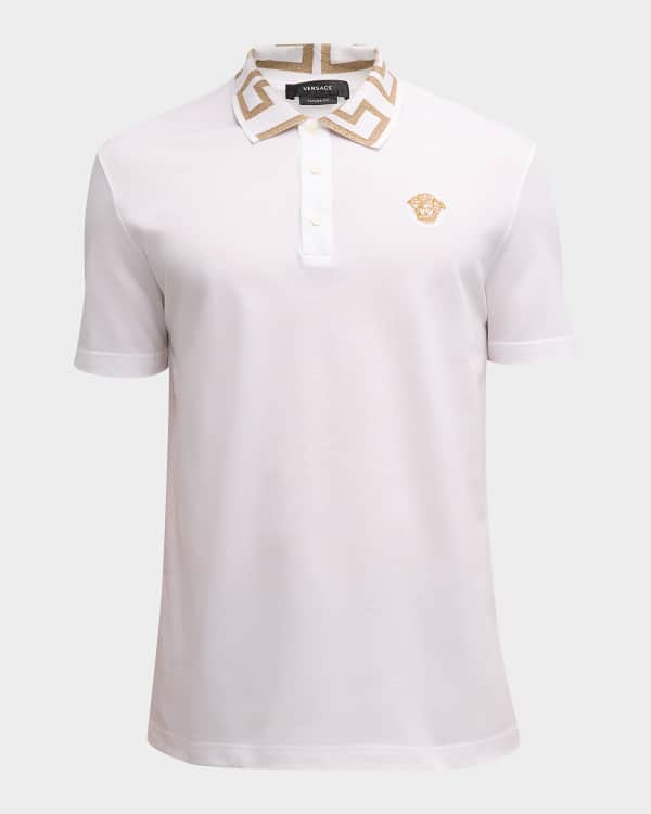 Versace Men's Greca Monogram Polo Shirt | Neiman Marcus