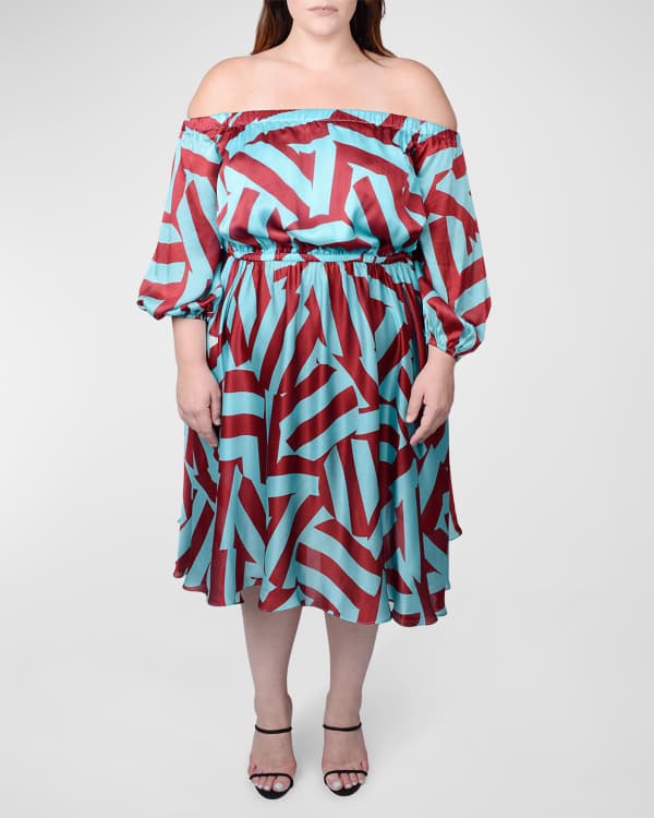 Finley Plus Size Miller Abstract Print Midi Dress Neiman Marcus
