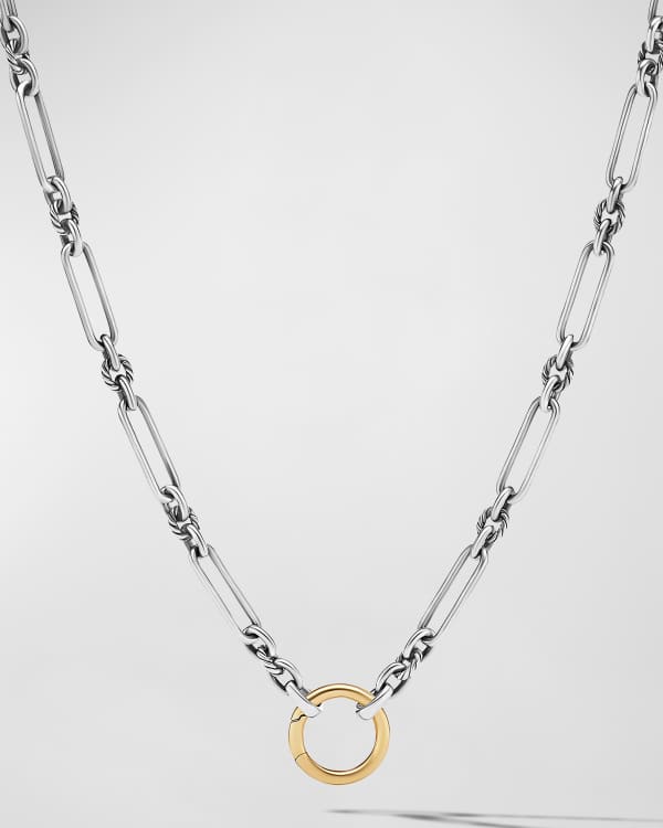 David Yurman 18k Rose Gold Box Chain Necklace with Spiritual Bead