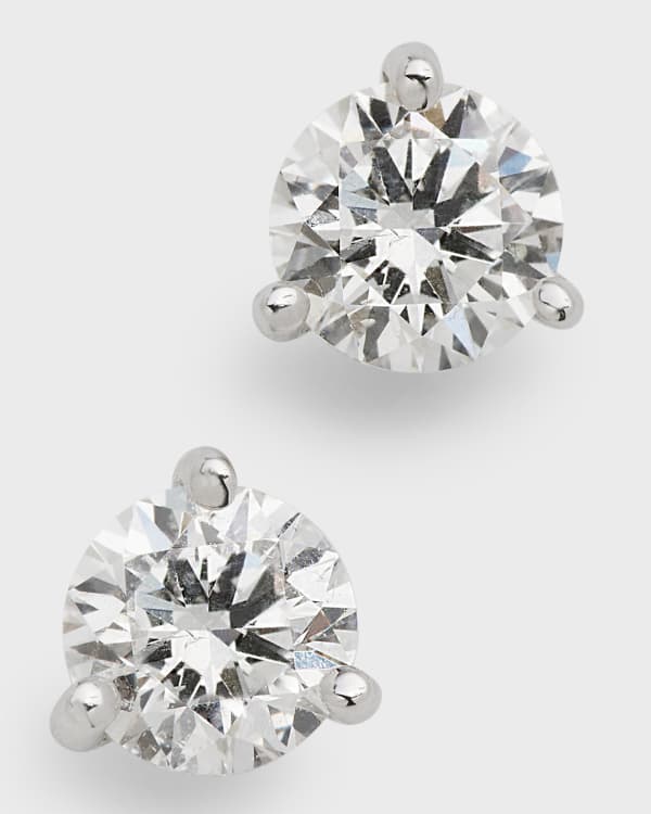 Zara 18k White Gold Plated Stud Earrings with Round Cut Crystals
