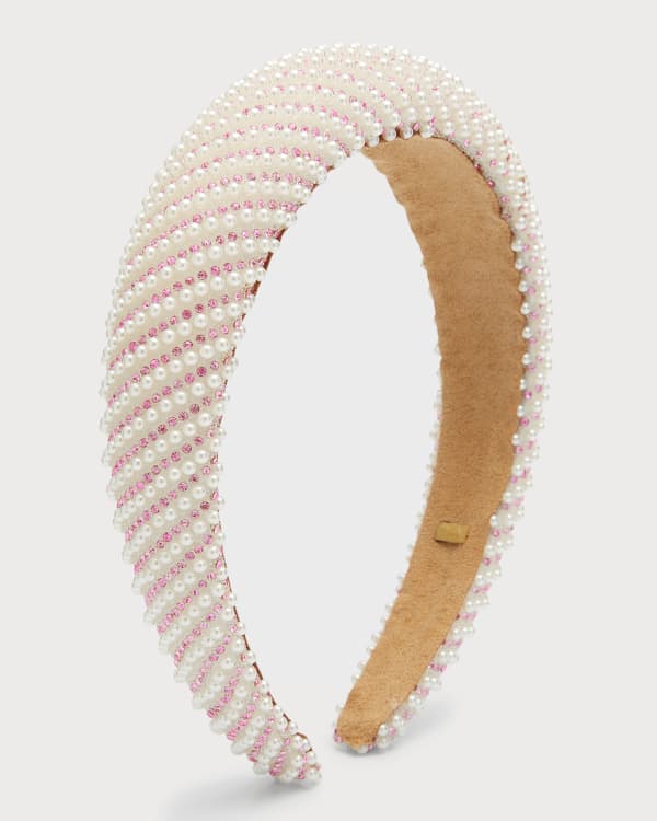 Louis Vuitton Silk-Lined Embellished Logo Headband