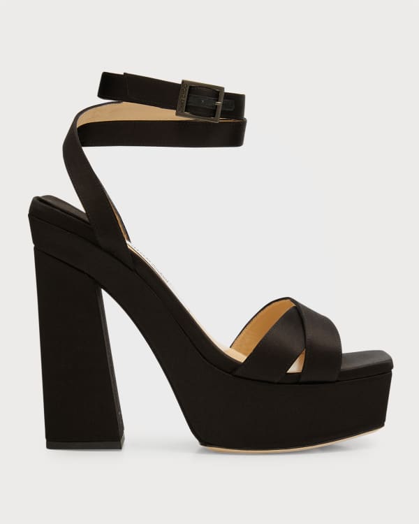 Aquazzura Very Claire Raffia Platform Sandals | Neiman Marcus