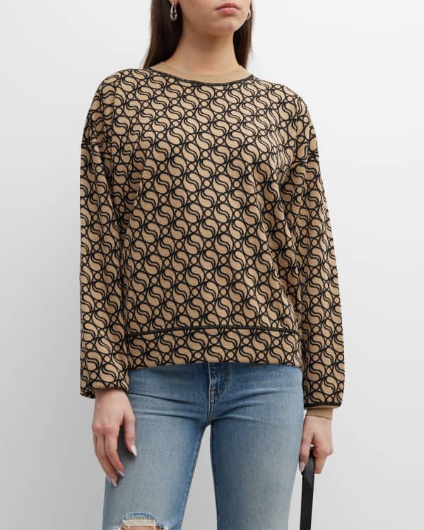 Stella McCartney Bicolor Cable-Knit Lace Detail Wool Sweater