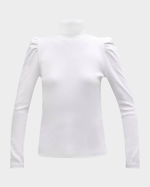 Veronica Beard Jeans Freida Ruffle Turtleneck Top Neiman Marcus