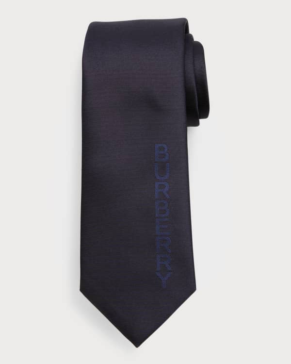 Burberry Men's Manston Charcoal Check Tie | Neiman Marcus
