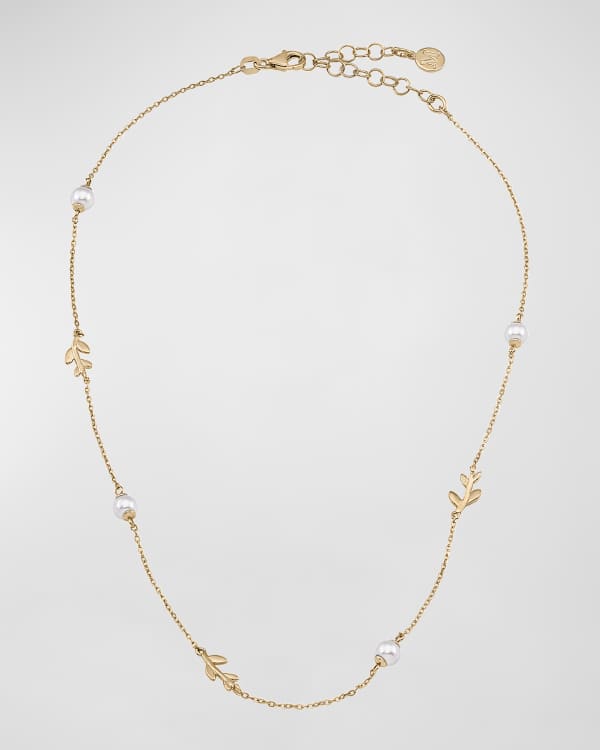 Mizuki 14K Yellow Gold Cross Necklace with One Diamond