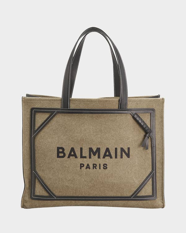 【関税込み】Track Shopper Bag - Balmain - Raffia - Neutral Balmain Track Raffia Tote Bag | Bloomingdale's