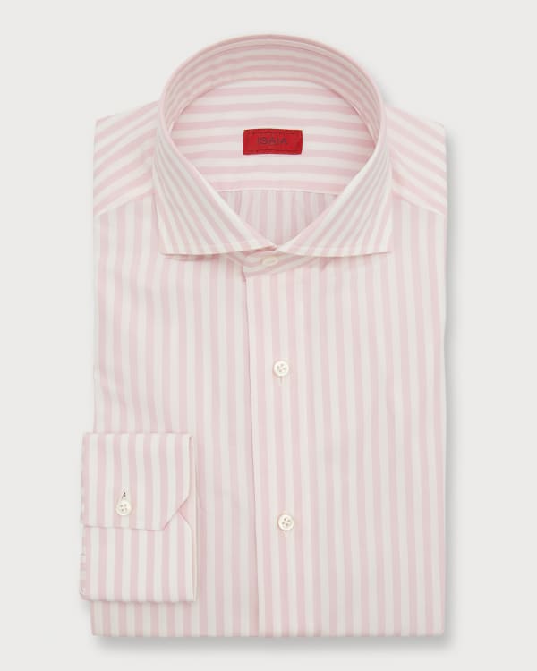 Isaia Men's Cotton-Cashmere Oxford Dress Shirt | Neiman Marcus