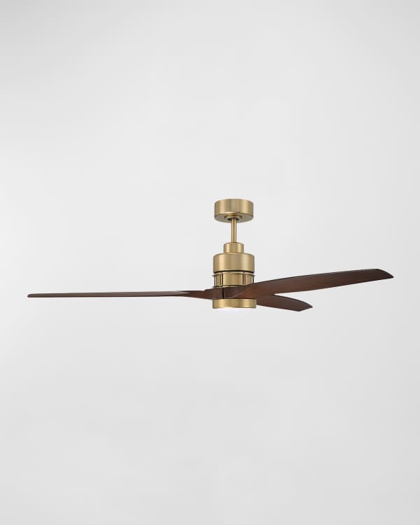 Satin Brass Ceiling Fan with Acrylic Blades Neiman Marcus