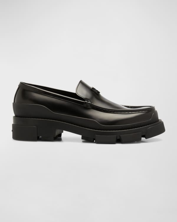 Versace Men's La Greca Leather Loafers | Neiman Marcus