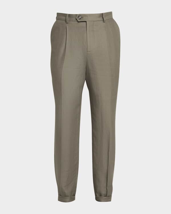 Dries Van Noten Men's Panrom Pleated Stripe Pants | Neiman