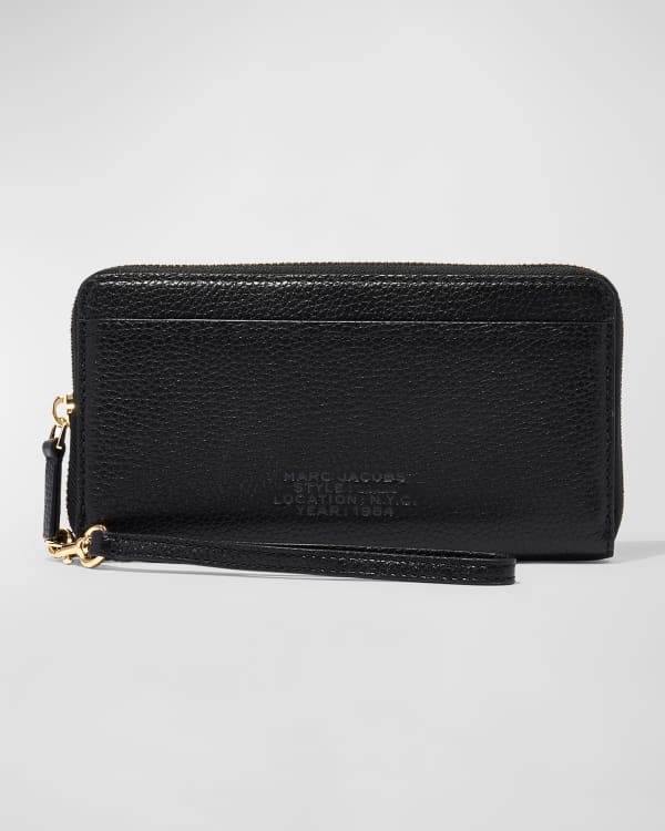 Tory Burch Robinson Metallic Leather Continental Zip Wallet | Neiman Marcus