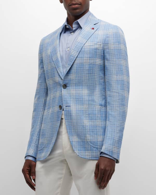 Isaia Men's Windowpane Sport Coat | Neiman Marcus