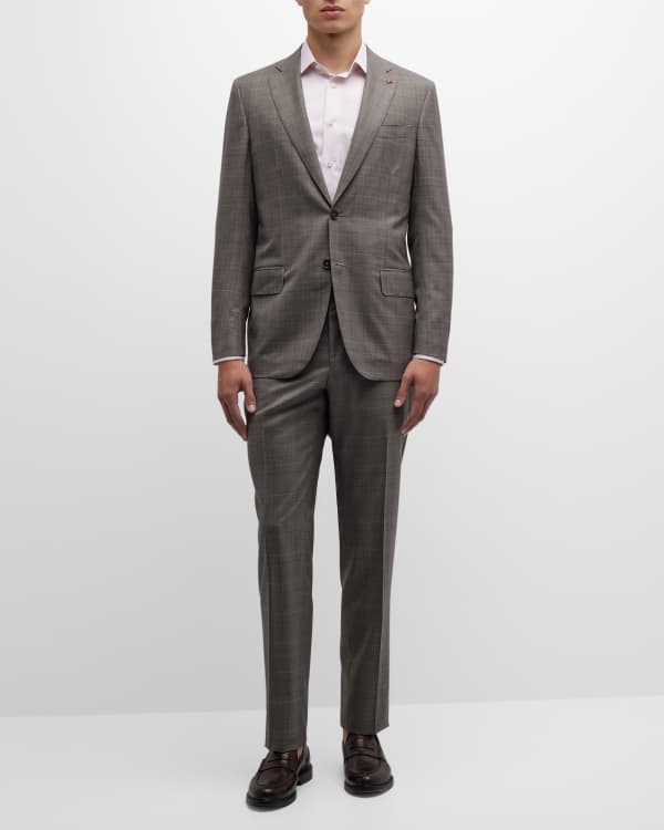 Isaia Men's Striped Jersey Suit | Neiman Marcus