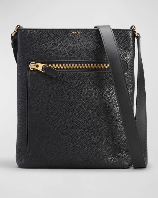 TOM FORD Men's Leather Zip Crossbody Bag | Neiman Marcus