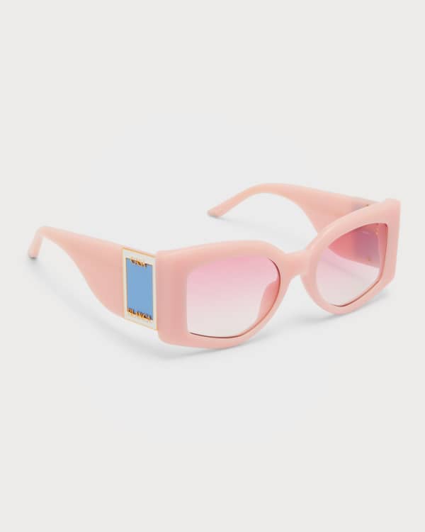 Bottega Veneta “Cyclone 11” Sunglasses in Neon