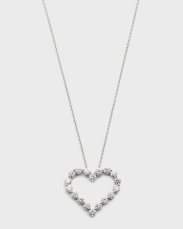 Louis Vuitton 18K White Gold Diamond Heart Pendant Ladies Necklace