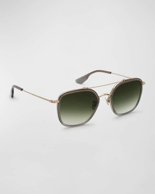 ZEGNA Men's Metal Double-Bridge Rectangle Sunglasses | Neiman Marcus