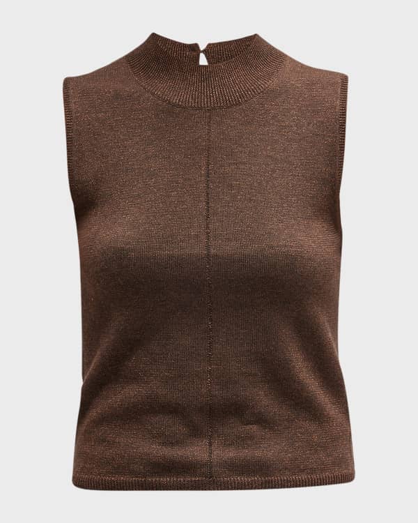 Polo Ralph Lauren Aran Sleeveless Wool-Cashmere Turtleneck Sweater