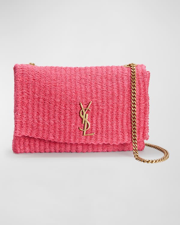 SAINT LAURENT YSL Caged Raffia Tote Bag for Women