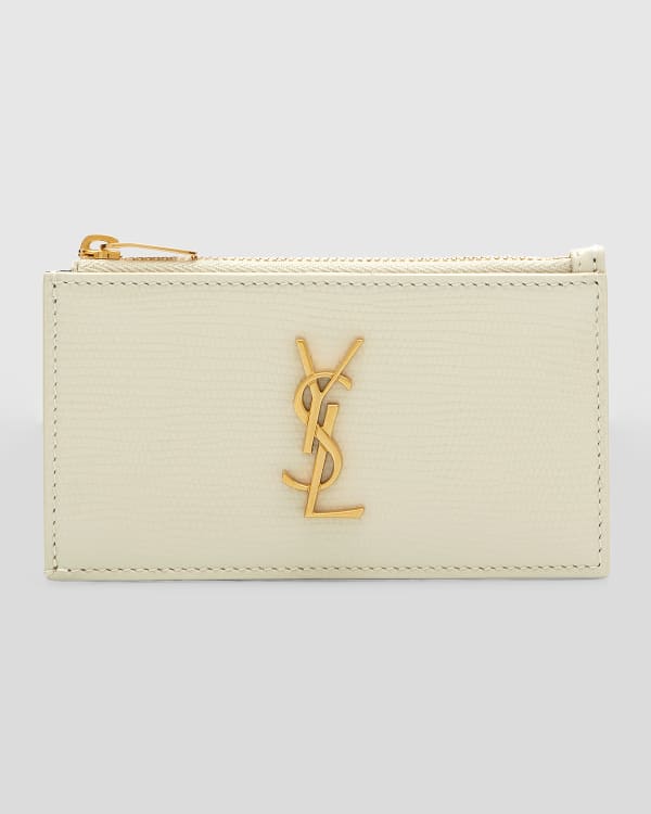 UPTOWN chain wallet in grain de poudre embossed leather, Saint Laurent