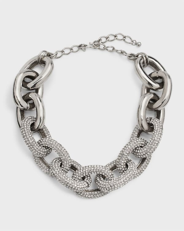 Ornate Engraved Chain Link Necklace - 30L - Ruby Lane