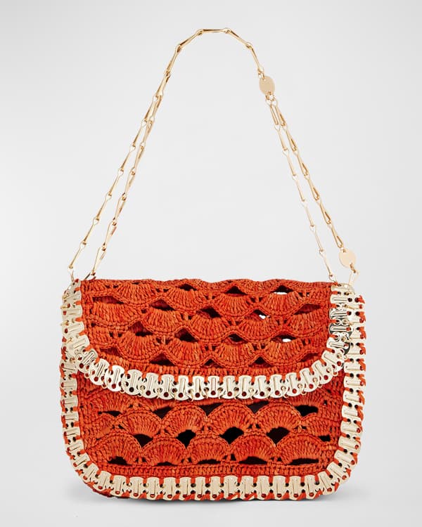 Gedebe Habibi Small Crochet Raffia Shoulder Bag | Neiman Marcus