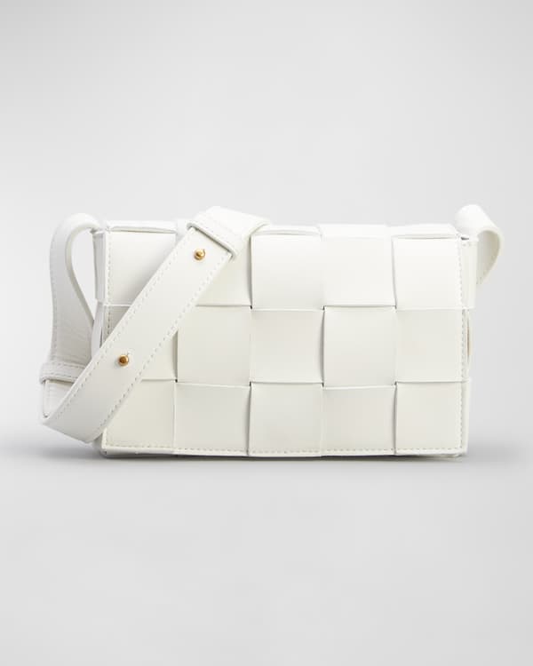 Bottega Veneta Loop Mini Intrecciato Leather Shoulder Bag - Off-white