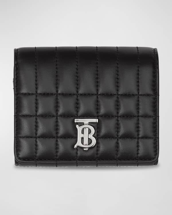 Burberry Lola Quilted Check Compact Wallet | Neiman Marcus