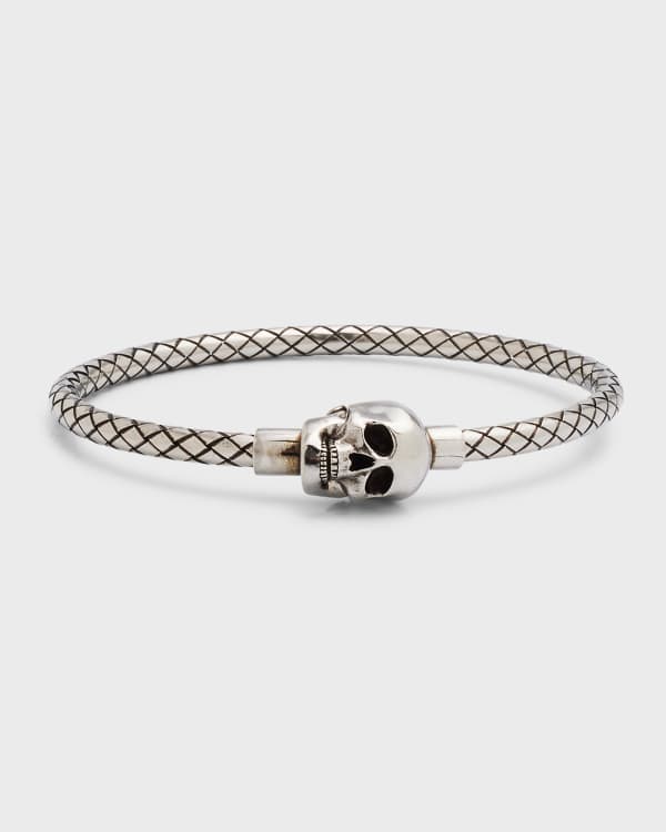 Bottega Veneta Men's Woven Leather Bracelet | Neiman Marcus