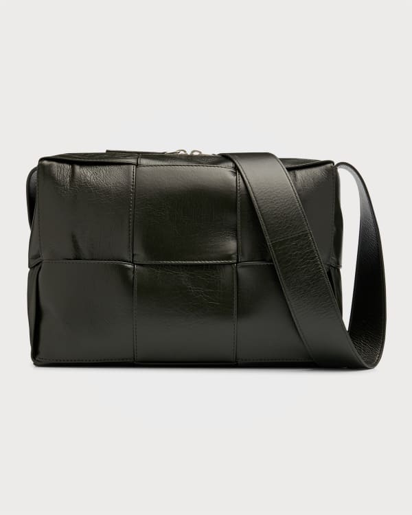 Prada Men's Saffiano Leather Multi-strap Crossbody Bag In Black