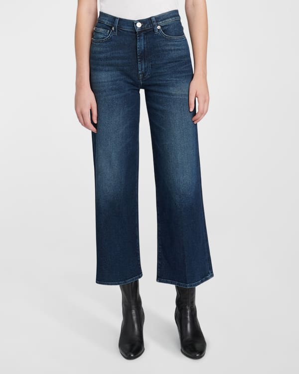 Hudson Cropped Wide-Leg Paper Bag Waist Jeans | Neiman Marcus