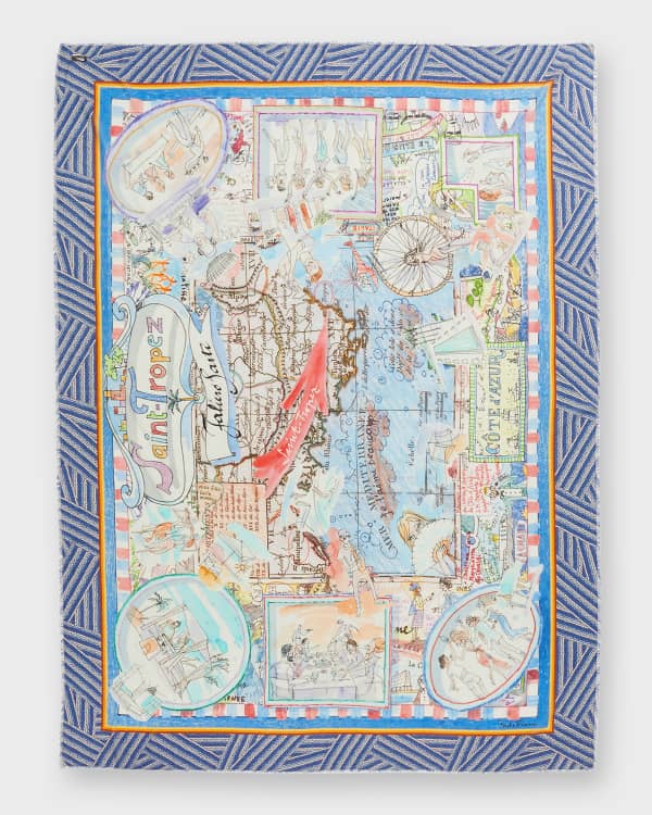 Faliero Sarti Muted Floral Cashmere-Blend Scarf | Neiman Marcus