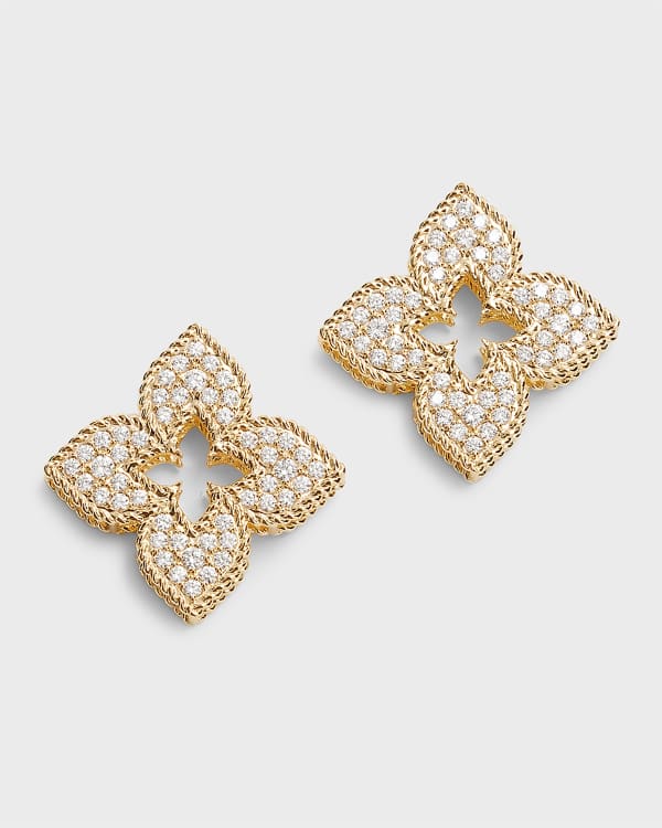 Roberto Coin Roman Barocco 18k Rose Gold Diamond Drop Earrings | Neiman ...