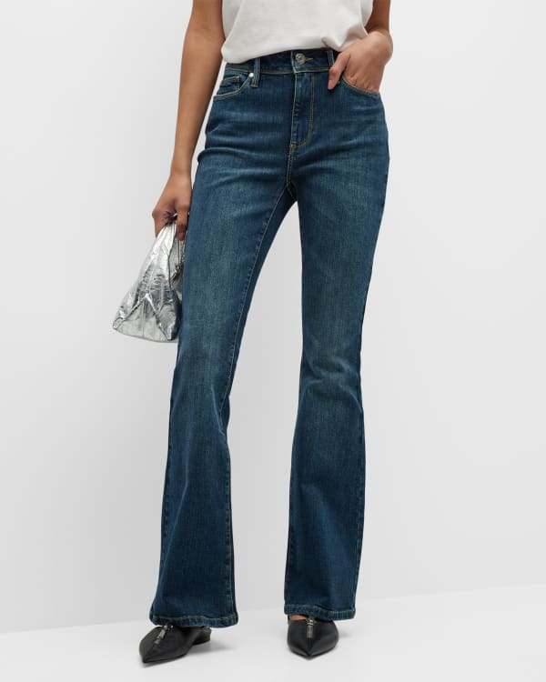 MOTHER The Smokin Double Heel High-Rise Flared Jeans | Neiman Marcus