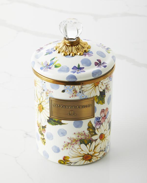 Mackenzie Childs Wild Rose Mauve Large Canister