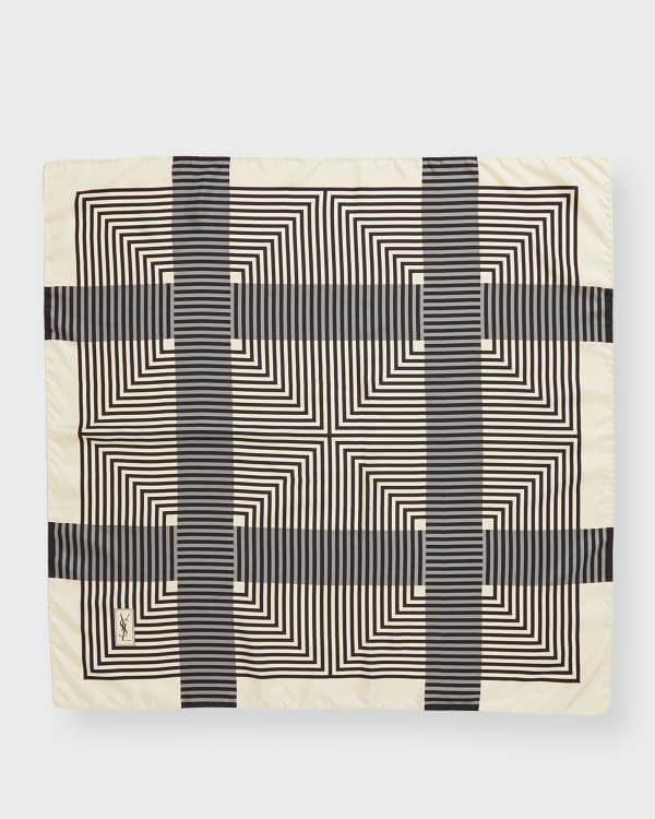 Burberry EKD two-tone silk scarf - White