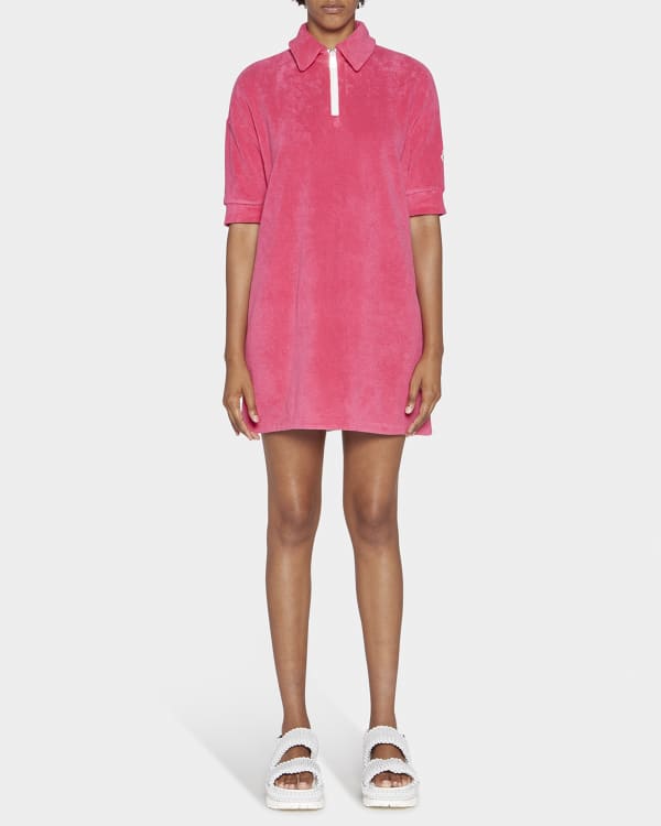 Rosetta Getty Variegated Plaid Jacquard Polo Dress Neiman Marcus