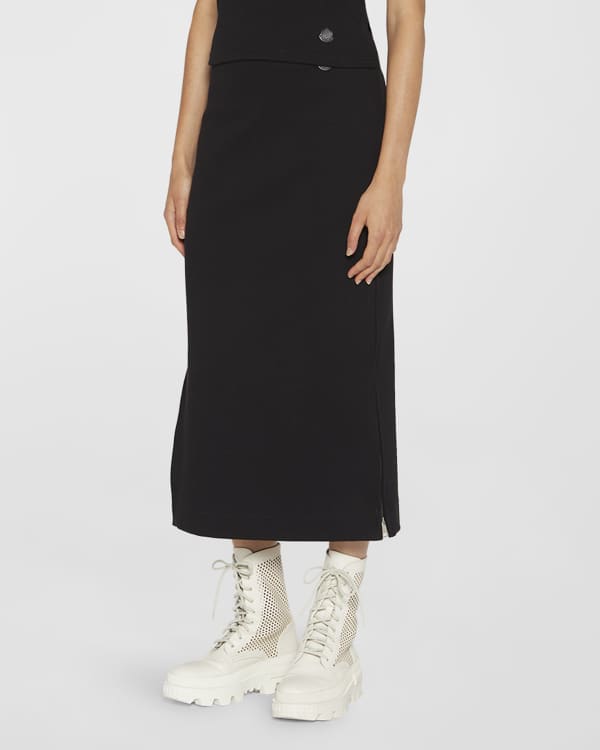 Givenchy Lace-Inset Midi Skirt | Neiman Marcus